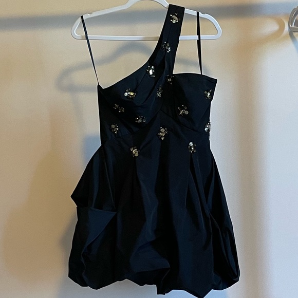 BCBGMaxAzria Bubble Hem Embellished Mini Dress Size 8 - Picture 3 of 9